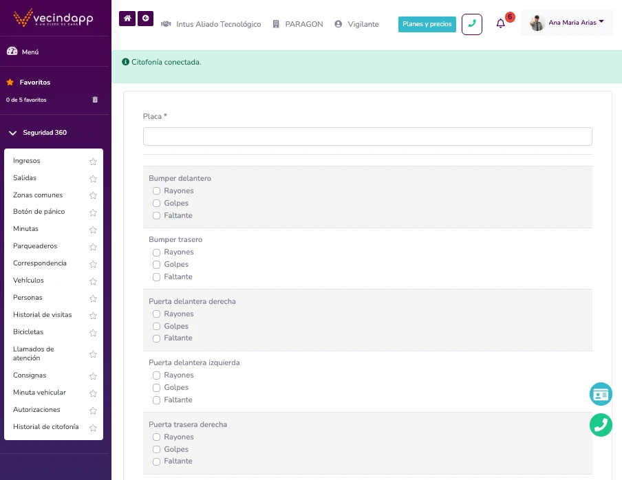 Control Vehicular Inteligente con Vecindapp